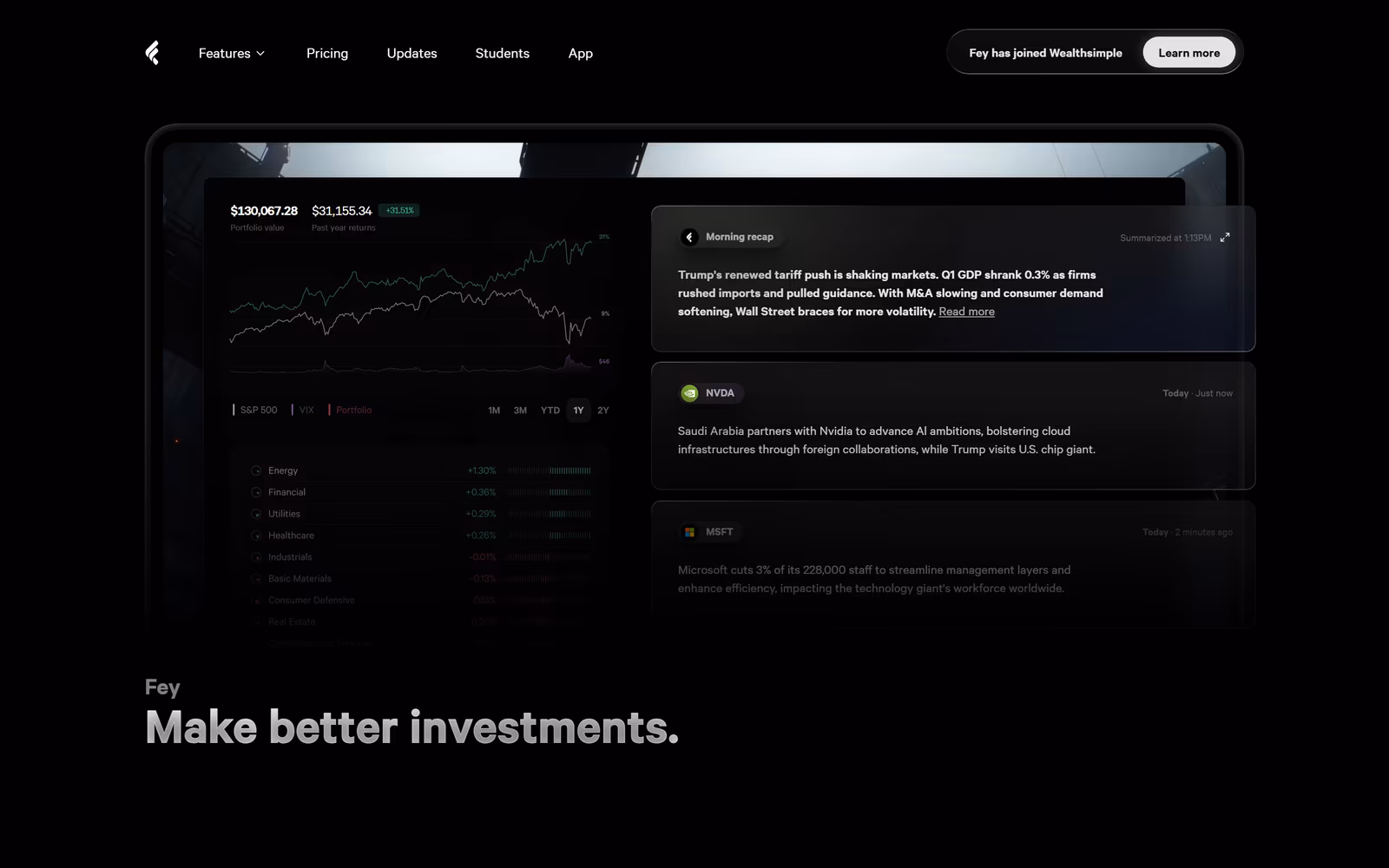 Fey — full website design screenshot