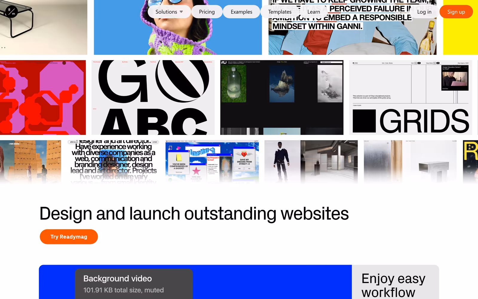 Readymag — full website design screenshot