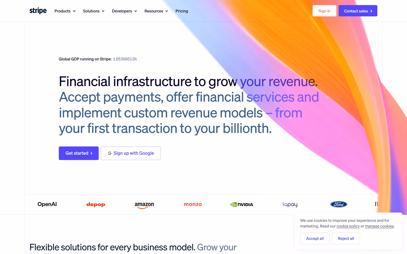 Stripe — full website design screenshot