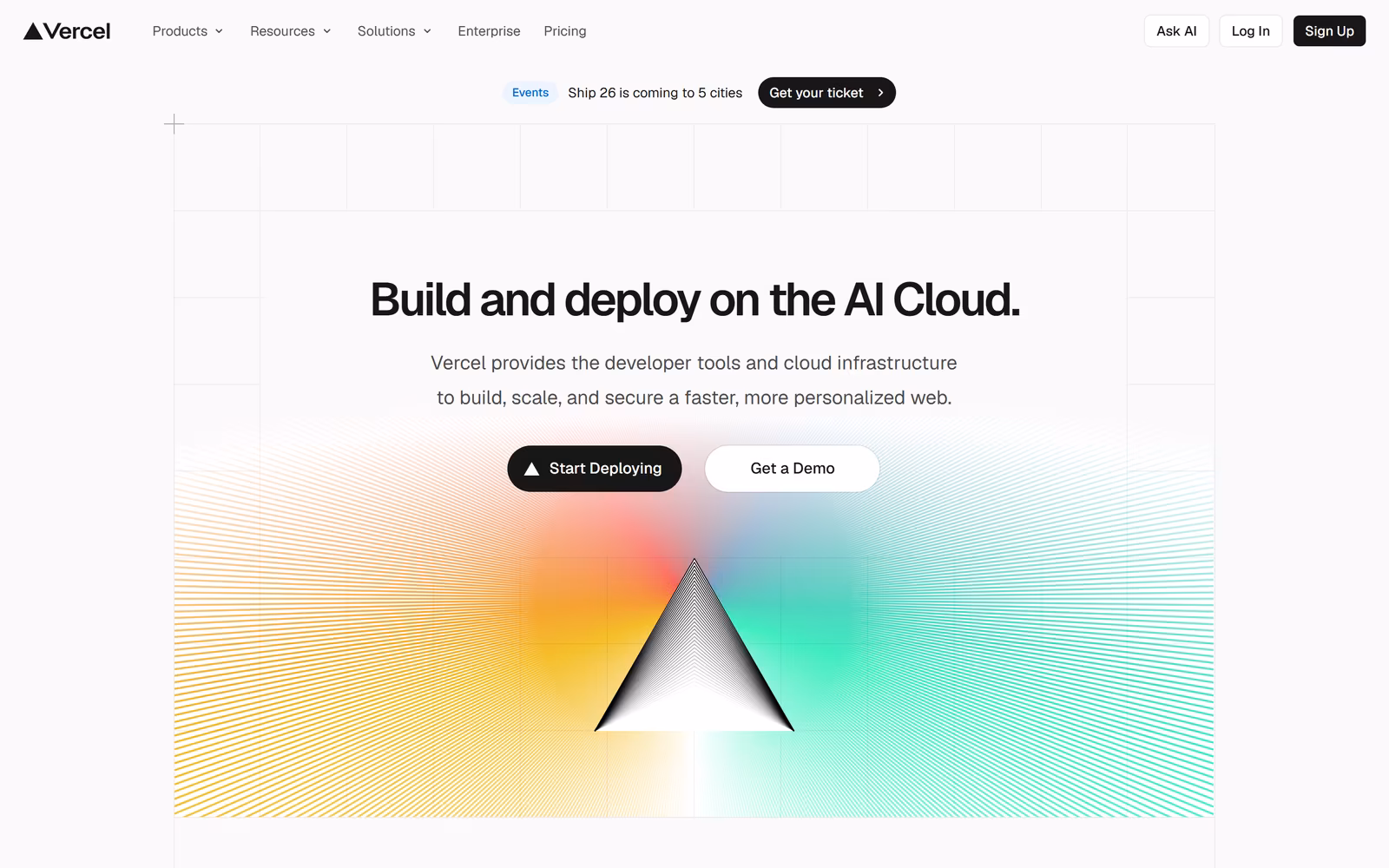 Vercel — full website design screenshot